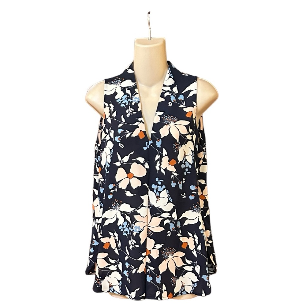 MARIO SERRANI - ITALY | Blue Floral Sleeveless Top